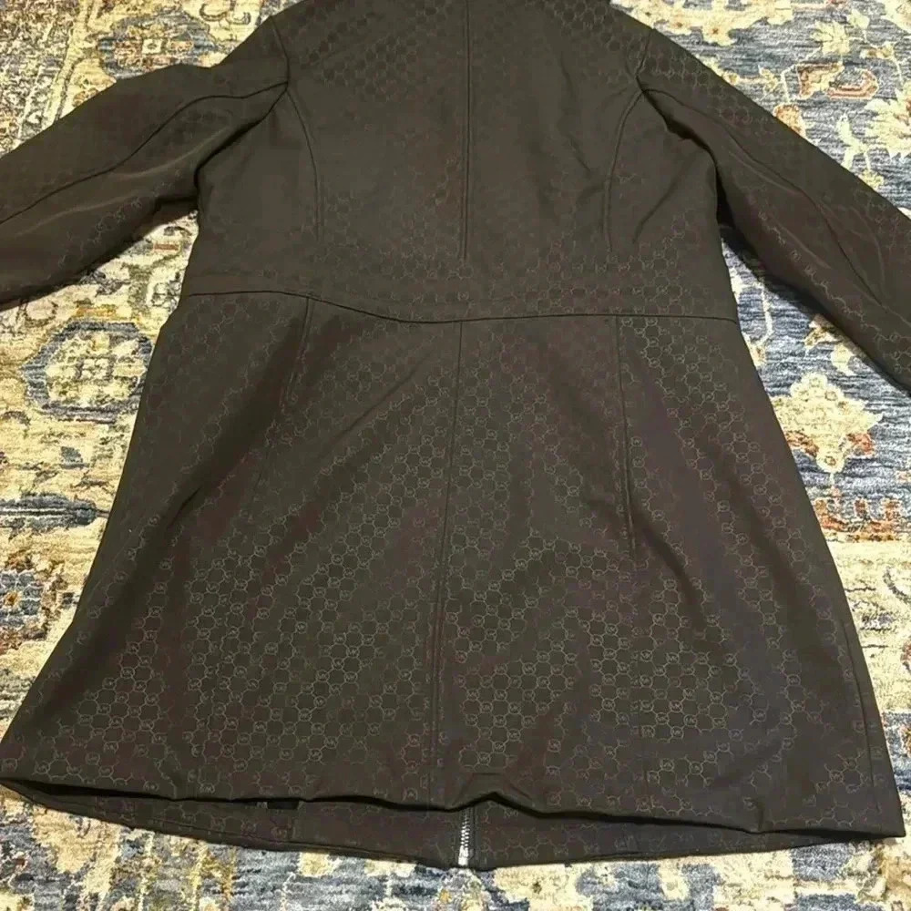 NWT $280 Michael Kors Designer Blk Signature Coat Trench Water Resistant Woven - Picture 2 of 16